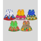 Sathiyas - Multi Cotton Baby Girl Frock ( Pack of 5 ) - None