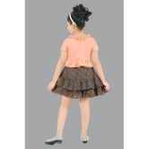 Coxxup Peach Crepe Girls Top With Skirt ( Pack of 1 ) - None