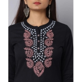 Alena Cotton Embroidered Straight Womens Kurti - Black ( Pack of 1 ) - None