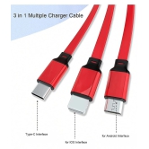 Red 3A Multi Pin Cable 1.2 Meter - Red