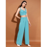 Ketch Sea Green Solid Pant Top Set - None