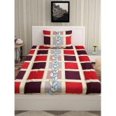 URBAN MAGIC - Red Microfiber Single Bedsheet with 1 Pillow Cover - Red