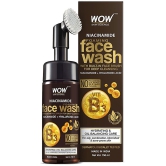 WOW Skin Science Niacinamide Foaming Face Wash For Blemishes, Oil Control & Acne Spots - with Built-In Brush - 150ml