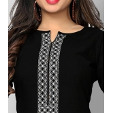 Vbuyz - Black Cotton Womens Straight Kurti ( Pack of 1 ) - L