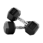 Slovic Rubber 7 Kg Fixed Hex Dumbbell