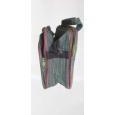 PRUDHVI  BAGS -  Unisex Green and Red Striped OFFICE FILES Bag with Adjustable Shoulder Strap