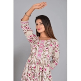 Smien Rayon Printed Anarkali Womens Kurti - Pink ( Pack of 1 ) - None