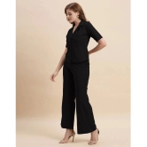 Selvia Black Solid Pant Top Set - None