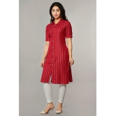 Glorious - Red Rayon Women's Front Slit Kurti ( Pack of 1 ) - XXL