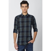 Men Grey Super Slim Fit Check Full Sleeves Casual Shirt