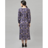 Selvia Crepe Printed Knee Length Womens A-Line Dress - Purple ( Pack of 1 ) - None