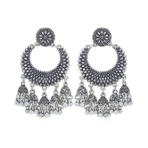 Sukkhi Trendy Oxidised Chandelier Earring for Women - Silver