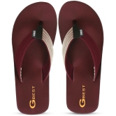 G Best Maroon Mens Thong Flip Flop - None