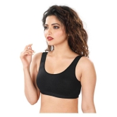 Dermawear Black Poly Cotton Solid Sports Bra - M