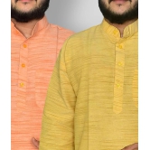 DESHBANDHU DBK - Multicolor Cotton Mens Regular Kurta ( Pack of 2 ) - None