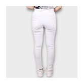 ICONIC ME- Classic Elegance: Girls Solid White Denim Jeans - None