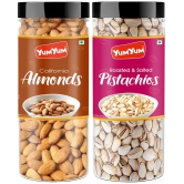 YUM YUM Premium California Almond (150g) and Pista (150g) 300g Dry Fruits Combo Pack