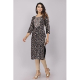 JC4U - Black Cotton Womens Straight Kurti ( Pack of 1 ) - None