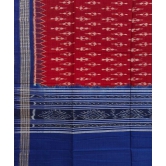 Maroon Blue Sambalpuri Handwoven Single Ikat Cotton Dupatta