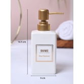 Luxe White & Gold Ceramic Soap Dispenser