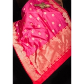 Peacock Butta Shikaargah Banarasi  Saree in Pink Dual Tone and Red | Silk Mark Certified