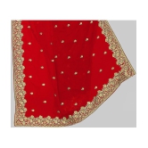 Om Shantam Sarees - Red Georgette Saree With Blouse Piece ( Pack of 1 ) - Red