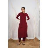 Solid Maroon Kurta Set-2XL