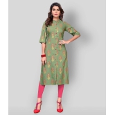 Vbuyz - Green Rayon Womens Front Slit Kurti ( Pack of 1 ) - S