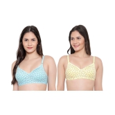 KYODO Cotton Everyday Bra - Multi Color Pack of 2 - 30B