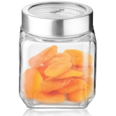 Treo by Milton Cube Storage Glass Jar, 1 Pc, Transparent, 1200 ml | BPA Free | Storage Jar | Kitchen Organizer | Air Tight | Modular | Multipurpose Jar - Transparent