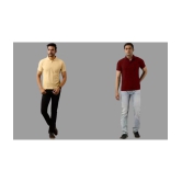 SKYRISE - Beige Cotton Blend Slim Fit Men's Polo T Shirt ( Pack of 2 ) - None