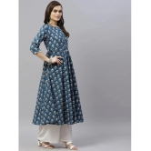 miravan - Blue Cotton Womens Anarkali Kurti ( Pack of 1 ) - None