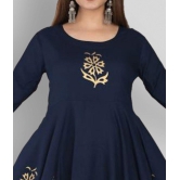 Lee Moda - Blue Rayon Women's Anarkali Kurti ( Pack of 1 ) - XXL