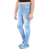 Naughty Ninos - Blue Denim Girls Leggings ( Pack of 1 ) - None