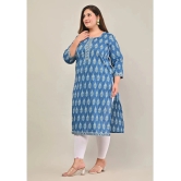 Swasti Cotton Printed Straight Womens Kurti - Blue ( Pack of 1 ) - None