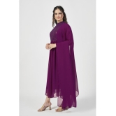 Estela - Wine Georgette Women's Flared Kurti ( Pack of 1 ) - None