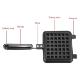 Komal Non-Stick Household Kitchen Gas Waffle Maker | Black