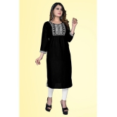 haya fashion - Black Rayon Women's Straight Kurti ( Pack of 1 ) - None