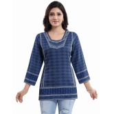 Meher Impex - Blue Crepe Womens A-line Kurti - 3XL