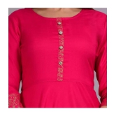 Smien - Pink Rayon Women's Anarkali Kurti ( Pack of 1 ) - None