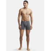 Jockey 8008 Men Super Combed Cotton Rib Solid Boxer Brief - Charcoal Melange - None