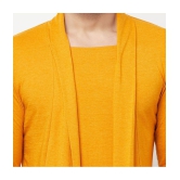 Glito - Mustard Cotton Blend Mens Cardigan Sweater ( Pack of 1 ) - None