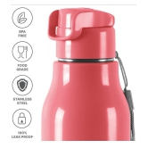 Milton Steel Sprint 600 Insulated Inner Stainless Steel Water Bottle, 510 ml, Pink | Hot or Cold | Easy Grip | Leak Proof | Kids School Bottle | Office | Gym | Hiking | Treking | Travel Bott