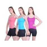 Dollar Missy Womes Multicolor Cotton Camisole Pack of 3 - None