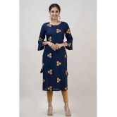 MAUKA - Blue Rayon Women's Straight Kurti ( Pack of 1 ) - None