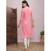 Ketch Polyester Self Design Straight Womens Kurti - Pink ( Pack of 1 ) - None