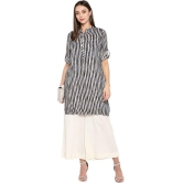 Antaran Rayon Striped Straight Womens Kurti - White ( Pack of 1 ) - None