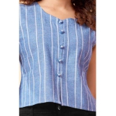 Glomee Blue Cotton Womens Regular Top ( Pack of 1 ) - None