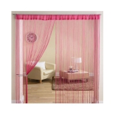 YUTIRITI Set of 2 Door Ring Rod Polyester Curtains Pink - Pink