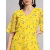 Curvydrobe Georgette Printed Full Length Womens Fit & Flare Dress - Yellow ( Pack of 1 ) - None